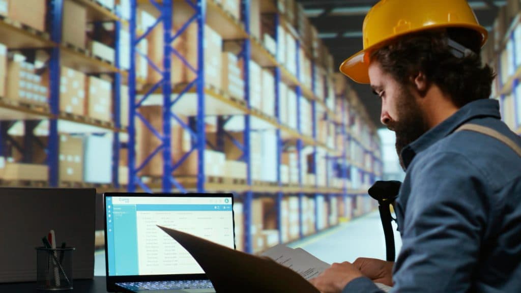 Bulk freight being managed at a logistics facility