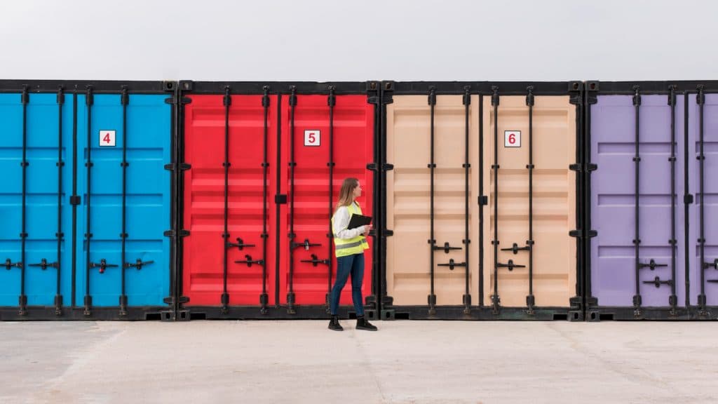 Courier parcels moving through a distribution facility