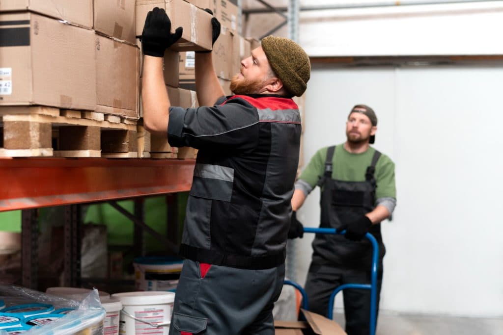 Pallet freight being tracked from warehouse to delivery